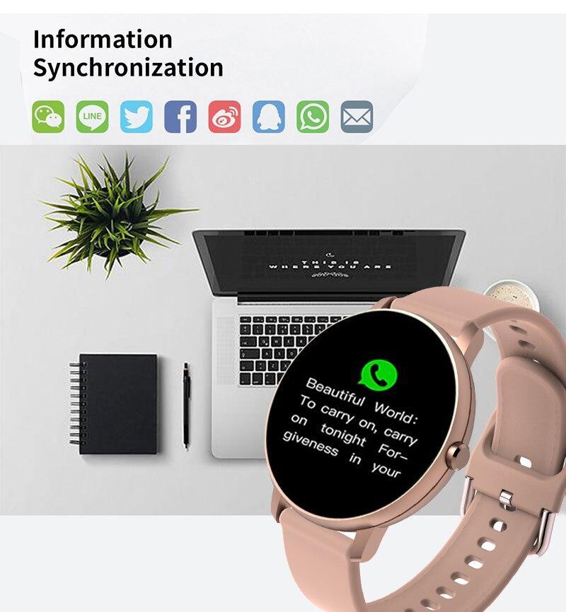 Fashion Fitness Smartwatch Waterproof with Heart Rate Blood Pressure Tracker