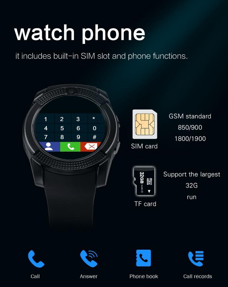 Men’s Smartwatch with SIM Card Camera Heart Rate Fitness Tracker