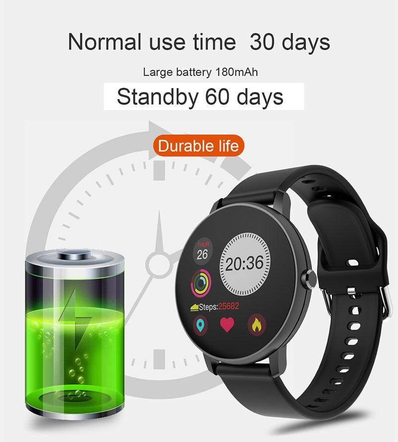 Fashion Fitness Smartwatch Waterproof with Heart Rate Blood Pressure Tracker
