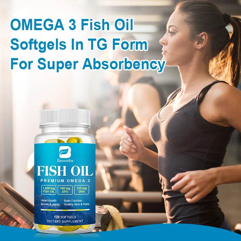 Omega-3 Fish Oil Supplement with EPA DHA for Heart Brain Health