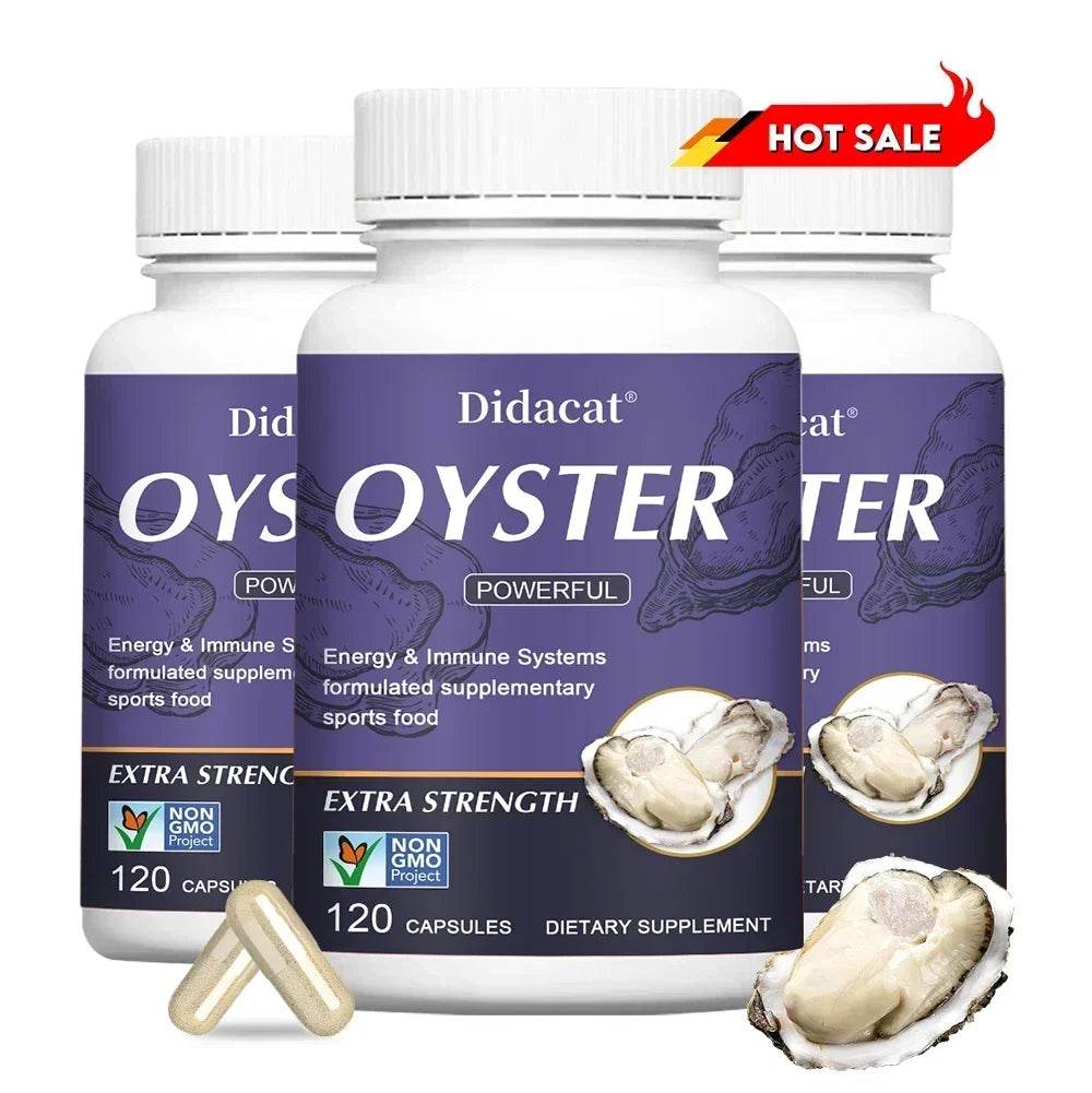 Oyster Supplement with Natural Vitamins Minerals for Energy and Immunity