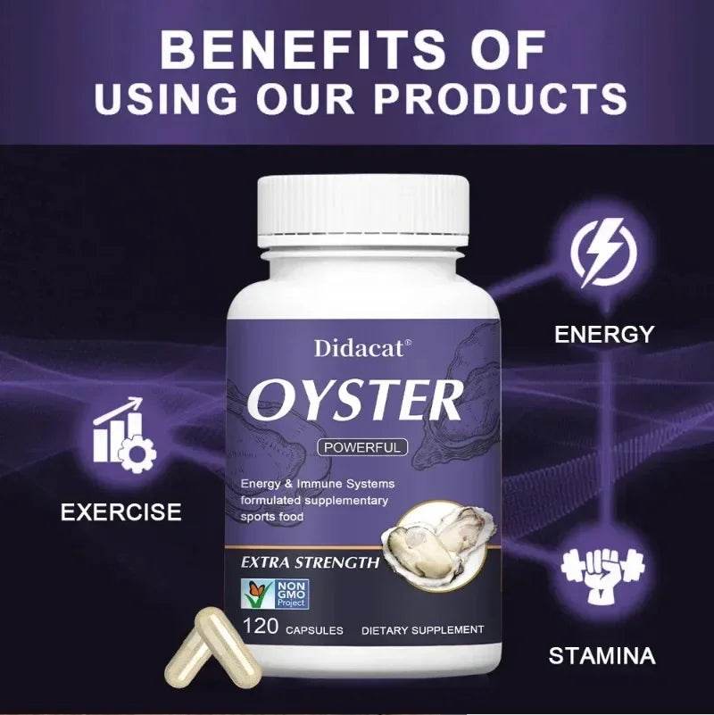 Oyster Supplement with Natural Vitamins Minerals for Energy and Immunity