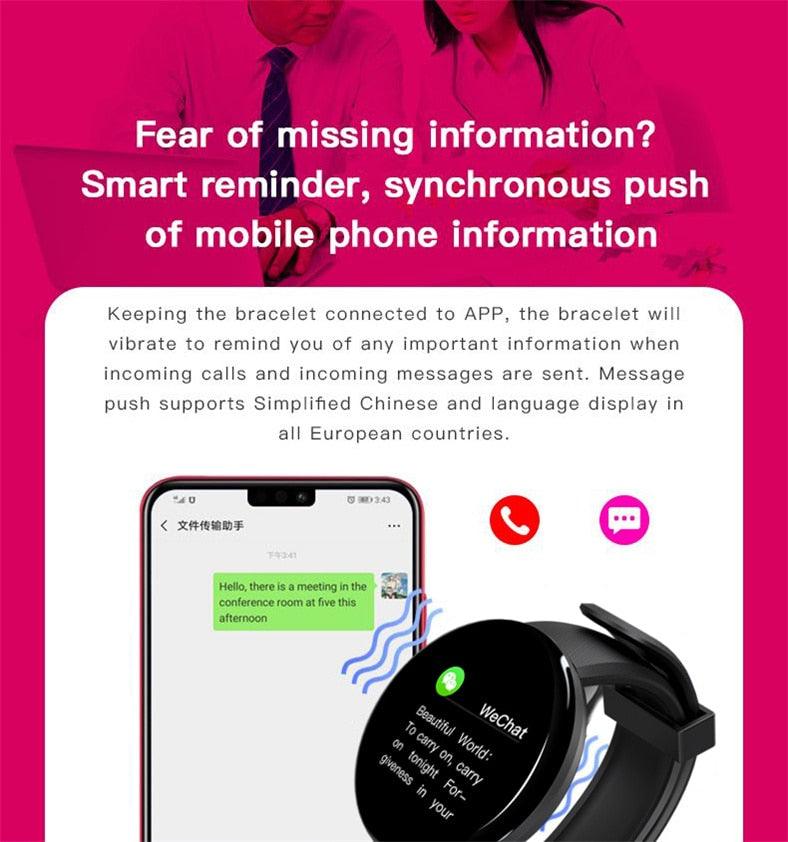 Smart Watch Heart Rate Fitness Tracker Waterproof Touch Screen